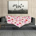 thumbnail image 3 of Valentines Heart Blanket Soft Flannel Lightweight Red Pink Valentine Hearts Throw Blanket Cozy Warm Blankets All Seasons Living Room Decor for Kids Adults Use On Couch Bed Sofa Office 40x50 inch, 3 of 6