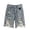 Blue, variant on uvwlwu Men Rhinestone Decor Ripped Jean Shorts High Waist Frayed Hem Comfort Breathable Denim Shorts for Daily Casual Outfits,L