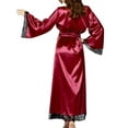 thumbnail image 4 of LilyLLL Women Satin Silk Nightie Dress Bridal Sleepwear Gown Bathing Robe, 4 of 4