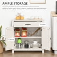 thumbnail image 3 of HOMCOM 32" Farmhouse Barn Door Style Sideboard, Buffet Cabinet, Coffee Bar for Kitchen, Living Room or Entryway, White Wash, 3 of 9