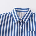 thumbnail image 5 of FYDUU Toddler Boys Long Sleeve Striped Shirt School Uniform Tops Child Kids Button Down Dress Shirts Little Boy's Back To School Shirt 6-7 Years, 5 of 9