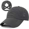 thumbnail image 1 of Womens Criss Cross Ponytail Baseball Cap Adjustable High Messy Bun Ponycap Quick Drying Hat-DF, 1 of 5
