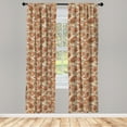 thumbnail image 3 of Ambesonne Paisley Curtains, Leaves, Pair of 28"x63", Red Beige, 3 of 5