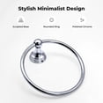 thumbnail image 3 of Hand Towel Ring – Chrome Round Towel Holder, Wall Mounted Rack, Sleek Hanger for Bath, Kitchen, RV, 3 of 4
