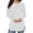 White, variant on AXXD Black Basic Ladies Tops And Blouses Summer 2024 Ladies Solid Color Long Sleeve Short Shirt Blouse Tops
