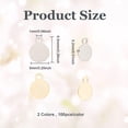thumbnail image 2 of 200Pcs 2 Colors 304 Stainless Steel Charms Stamping Blank Tag Laser Cut Flat Round Mixed Color 6.5x5x0.2mm Hole: 1mm 100pcs/color, 2 of 6