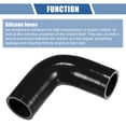 thumbnail image 4 of Unique Bargains 1 Pcs 38mm 1.50" ID 90mm 3.54" Length 90° Black Car Silicone Hose, 4 of 7
