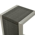 thumbnail image 2 of GDF Studio Crested Bay Outdoor Aluminum 3 Piece Chat Set with C Shaped Table, Silver, Gray Water Resistant Fabric, and Gray Wicker, 2 of 13