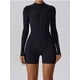 thumbnail image 1 of Mono de entrenamiento con cremallera de verano, monos deportivos para mujer, ropa de gimnasio, trajes de Fitness para correr, chándal de gimnasio, ropa deportiva corta, conjunto de Yoga, 1 of 5