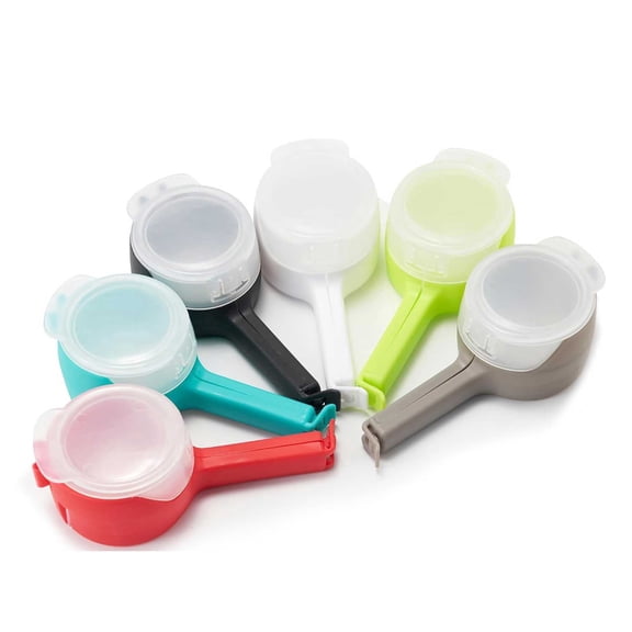 6-Pack Plastic Food Storage Sealing Clips, Reusable Bag Clips for Sealing Snack Bags, Kitchen Pantry Organizer
