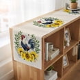 thumbnail image 6 of Table Runners 120 Inches Long Dress Scarves, Sunflowers Rooster Farmhouse Coffee/Dining/Kitchen Table Runner for Living Room, Watercolor Leaves Retro Art Rustic 13x120 Inch, 6 of 9