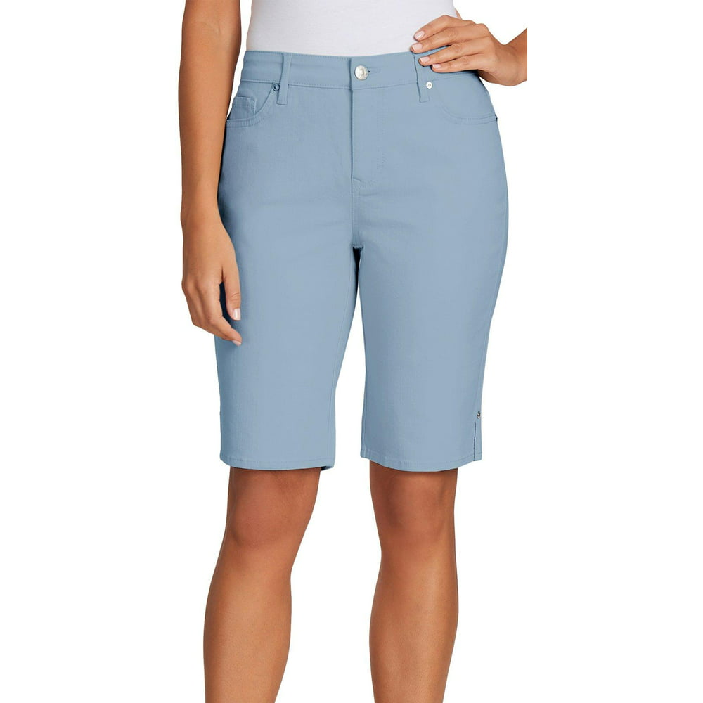 Gloria Vanderbilt - Gloria Vanderbilt Womens Flat Front Bermuda Shorts ...