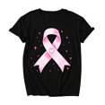 thumbnail image 3 of IMENGL Short Sleeve T-Shirts for Women Casual Ribbon Breast Cancer Awareness Heart Star Print Neck Tee Loose Basic Women's Short Sleeve Top,M-XXXL, 3 of 4