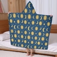 thumbnail image 5 of Blue Sun Moon Star Pattern Hooded Bath Towel，60"x35" for Ages 3 To 12 Kids, Quick Dry Lightweight Soft Microfiber Hood Beach Towel Cover Up for Kids, 5 of 7