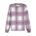 thumbnail image 2 of ZUKMRJPC Women's Vintage Plaid Sweatshirts Long Sleeve V Neck Fleece Pullover Sweatshirt Casual Lightweight Loose Fit Fall Warm Tops, 2 of 5