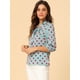 thumbnail image 4 of Día de San Patricio Blusa Con Cuello De Pajarita Y Puños Elásticos Con Hombros Descubiertos Y Lunares Para Mujer Lago azul M, 4 of 6
