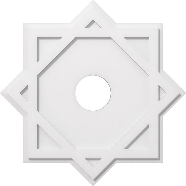 Ekena Millwork CMP26AL-05000 26 in. OD x 5 in. ID Square Axel Architectural Grade PVC Contemporary Ceiling Medallion
