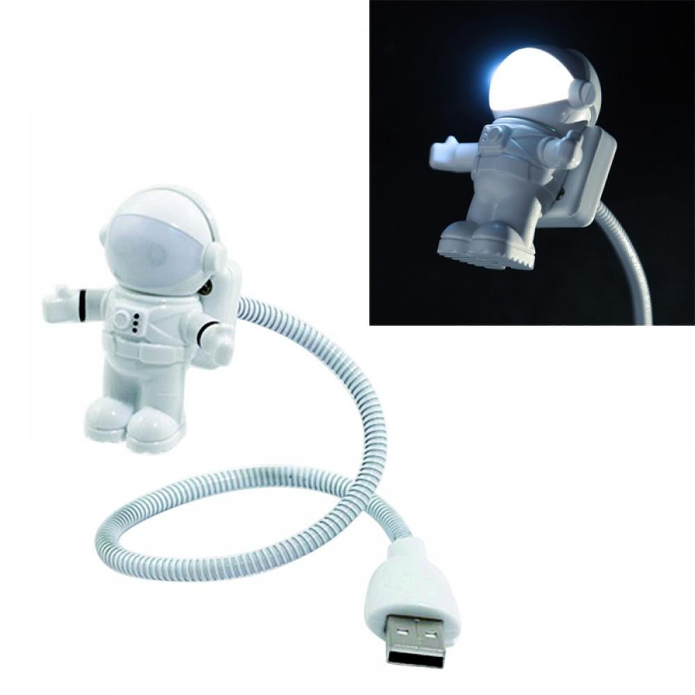 USB LED Light Lamp Adjustable Flexible Hose Spaceman Astronaut Shape for Student Office Worker Computer 2Pcs 