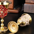 thumbnail image 5 of Wine Glass Cups Metal Shot Glass Exquisitedly Crystal Accented Medieval Goblets For And Celebration, 5 of 9