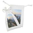 thumbnail image 2 of Sicily Fabric Pouch Set of 2, Sunset Photo of Faraglioni de Scopello from Above Tyrrhenian Sea Bay, Small Drawstring Bag for Toiletries Masks and Favors, 9" x 6", Multicolor, by Ambesonne, 2 of 2