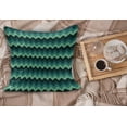 thumbnail image 2 of Teal Fluffy Throw Pillow Cushion Cover, Expressionist Chevron Style Pattern Geometric Vibrant Colored Modern, Decorative Square Accent Pillow Case, 18" x 18", Mint Green Teal Black, by Ambesonne, 2 of 5