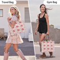 thumbnail image 6 of Large Capacity Tote Bag,Pink Christmas Red Truck and Snowman Pattern Handbag Fashion Luxury Tote Bag,15.7"x13"x 5.1" Inches,Laptop Compatible, 6 of 6