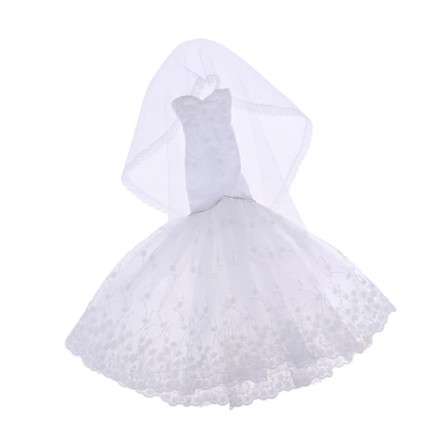 Vestido de muñeca de niña Sunnimix Hecho Fiesta de Noche Larga para 1/3 Dolls 60 cm Color blanco