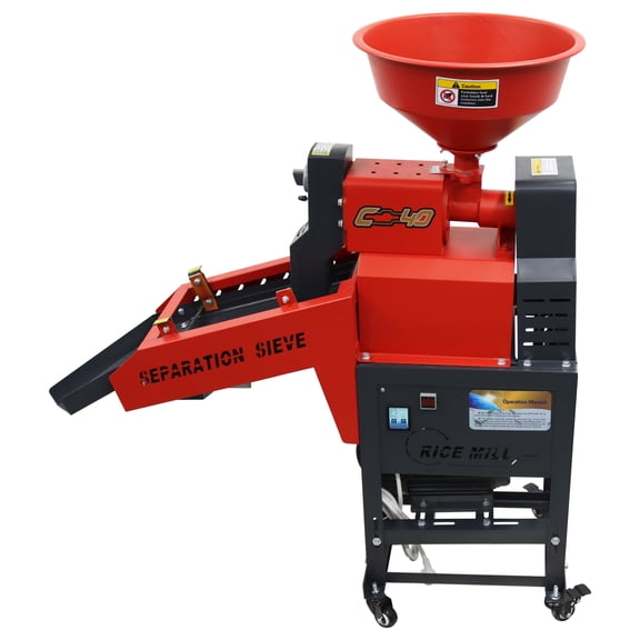 Rice Milling Peeling Machine Millet Corn Grain Grinder Sheller with Vibrating Screen 220V 130-170kg/h