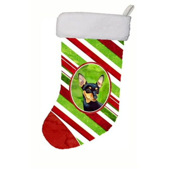 11 x 18 in. Min Pin Candy Cane Holiday Christmas Christmas Stocking