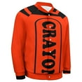 thumbnail image 5 of Orange Crayon Costume Baseball Jersey Fashion Ribbed Sleeve Man Women's Jacket Motion Tops XXS-6XL, 5 of 7