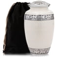 thumbnail image 1 of Forever Lane Classic Cremation Urn for Ashes for Women & Men Aluminum Metal Urn, White, 1 of 7
