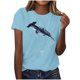 thumbnail image 1 of Tops de Ajuste Suelto para las Mujeres Sudadera Casual Impresa Manga Corta Cuello Redondo Superior, Poliéster, 1 of 4