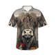 thumbnail image 1 of Balery Butterfly Cow With Flowers Camisas hawaianas de manga corta para hombre, camisas playeras de corte holgado, camisas de vacaciones con botones,Large, 1 of 7