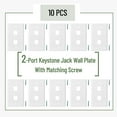 thumbnail image 2 of Bates- 2 Port Keystone Wall Plate, 10 Pack, White Ethernet Wall Cover, Keystone Plate 2 Port, Ethernet Wall Plate 2 Port, Ethernet Gang Wall Plate, Ethernet Plate, Dual Gang Keystone Wall Plate, 2 of 8
