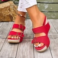 thumbnail image 4 of Pandaie Women's Platform Sandals with Double Buckles Summer Wide Width Chunky Wedge Slides 3.34 Inch Open Toe Beach Clogs Size 6-10, 4 of 8