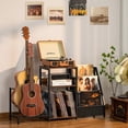 thumbnail image 5 of Vinyl Player Stand, Adjustable Guitar Stand for Acoustic Guitar, Violin, 3-Tier Turntable Stand with Vinyl Storage, Holds Up to 150 Albums, Retro Media Console Table for Living Room, 5 of 7