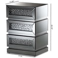 thumbnail image 7 of Hawthorne Collection MDF Silver Nightstand Rectangular Mirrored 26.18" Assembled, 7 of 7