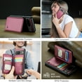 thumbnail image 3 of Feishell for Google Pixel 8 Case with Card Holder, Wallet Case for Women Men with RFID Blocking, Durable PU Leather Kickstand Magnetic Clasp Shockproof Phone Case,Winered, 3 of 9
