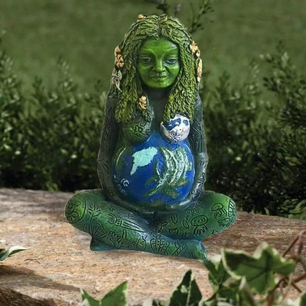 Estatuilla de la Madre Tierra, Adorno de la Madre Tierra, Estatua de la Diosa de la Madre Tierra de Gaia Milenaria, Decoración de Figuras Decorativas de Poliresina, para Orn del jardín del hogar. Afortunado Sencillez