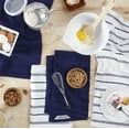 thumbnail image 2 of KitchenAid Albany Machine Wash Cobalt Blue/White Striped Cotton Blend, Polyester Kitchen Towel, 2 of 4
