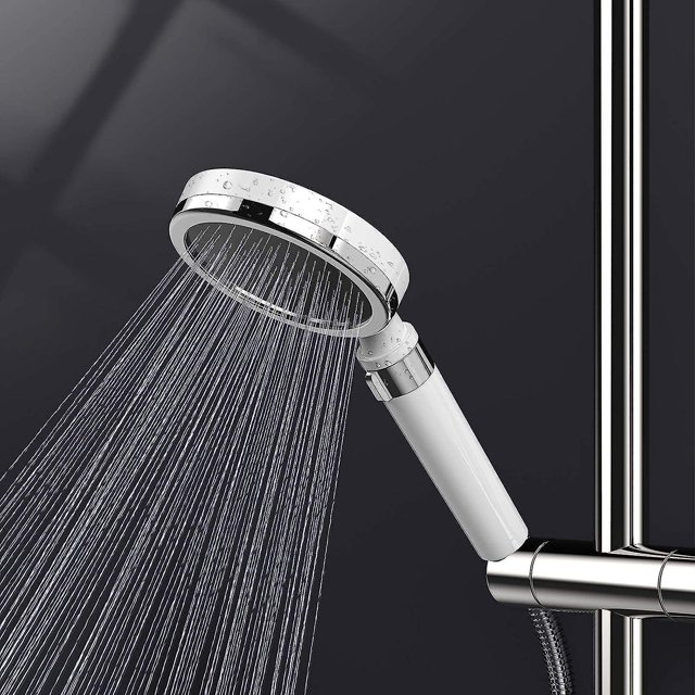 Cabezal de ducha CHAO de baño con 3 filtros Ducha de mano anti piedra caliza Ahorro de agua de alta presión Blanco