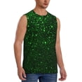 thumbnail image 2 of Kdxio Green Sparkling for Men's Muscle T-shirt,Sleeveless for Workout Running Athletic Gym Lounge Casual, 2 of 5