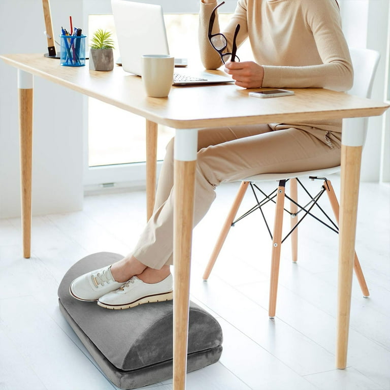 ErgoFoam Foot Rest for Under Desk at Work - Chiropractor Endorsed 2in1  Adjustable Premium Under Desk Footrest - Ergonomic Desk Foot Rest with  High-Density Compression-Resistant Soft Foam (Black, Mesh) 