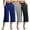 Blue, variant on Ynynloco 3 Pack Women's Wide Leg Yoga Pants Crossover High Waist Casual Capri Pants Loose Soft Pajama Pocket Sweatpants