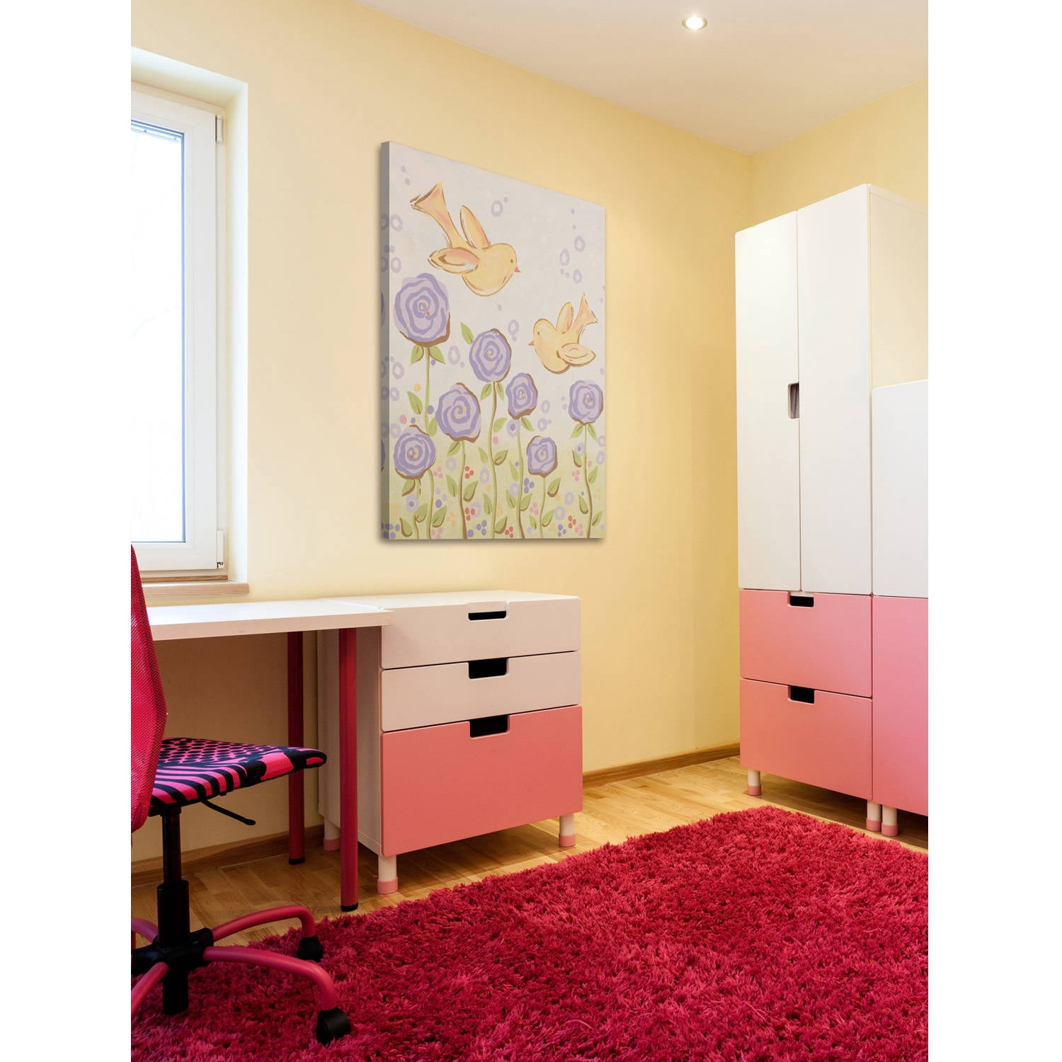 Marmont Hill "Blissful Chicks" by Reesa Qualia Painting Print on Wrapped Canvas