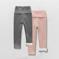 thumbnail image 2 of AherBiu 2PC Toddler Girls Clothes Fleece Lined Leggings High Waisted Thermal Warm Bottoms Legging Pants, 2 of 3