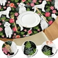 thumbnail image 4 of White Poodle Dog Hawaiian Floral Round Fitted Tablecloth with Elastic Edge,Dining Table Cover Waterproof,Outdoor Round Tablecloth for Camping,Dining,Indoor and Outdoor, 4 of 7