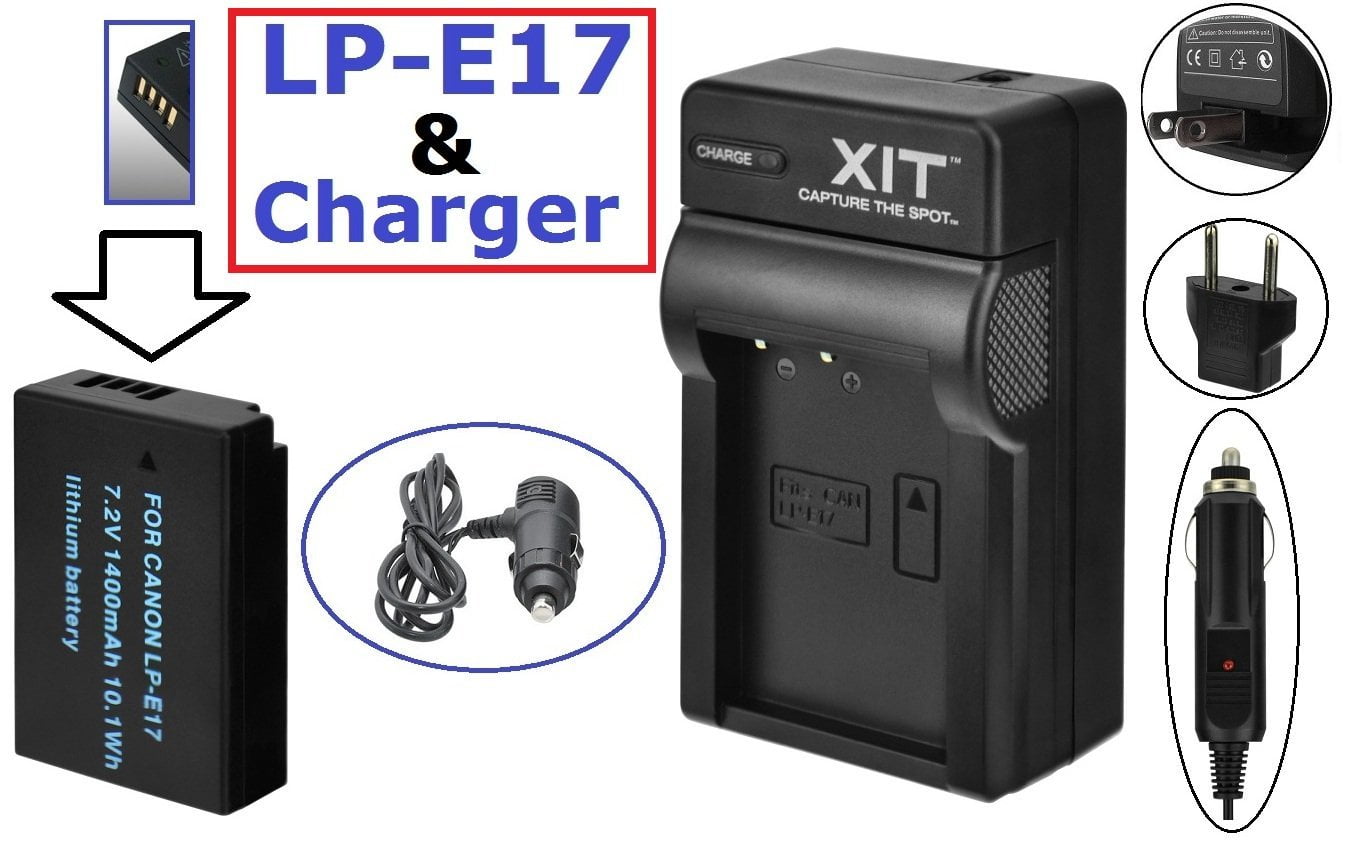 Li-Ion LP-E17 Battery And Dual 110//220V Charger For Canon EOS Rebel T6s T6i
