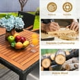 thumbnail image 2 of Devoko 7 Pieces Patio Outdoor Dining Set Outdoor Furniture Patio Wicker Rattan Chairs and Wooden Table Sectional Set Conversation Set with Soft Cushions, 2 of 8