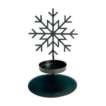 Hvmvliv Christmas Candle Holders Deer Shaped with Snowflake Star - Iron Holders for Holiday Table Decoration, Unique Design for Home Gifts, Creates Romantic Ambiance Black